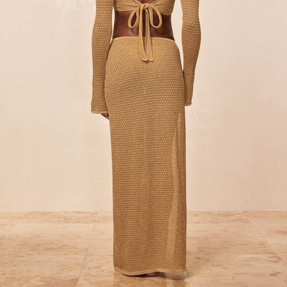 Palermo Skirt - Antique Gold Lace Crochet - Picture 3 of 6